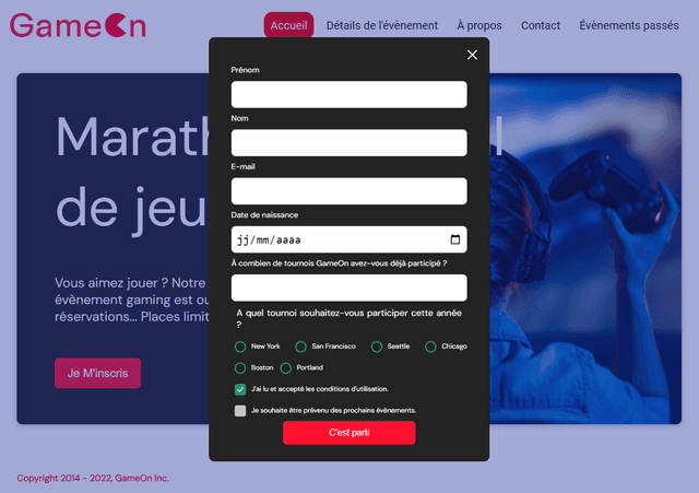Cover Image for Game event landing page demo